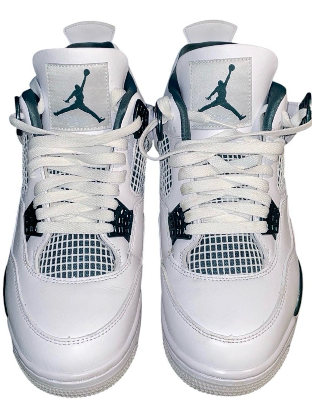 Nike Air Jordan' Oxidized White and Green Basketball Shoes Men 8.5 women 10